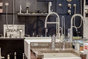 walterworks hardware kitchen sink showroom display